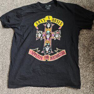 guns n roses, vintage, 90s, size L, grunge shirt